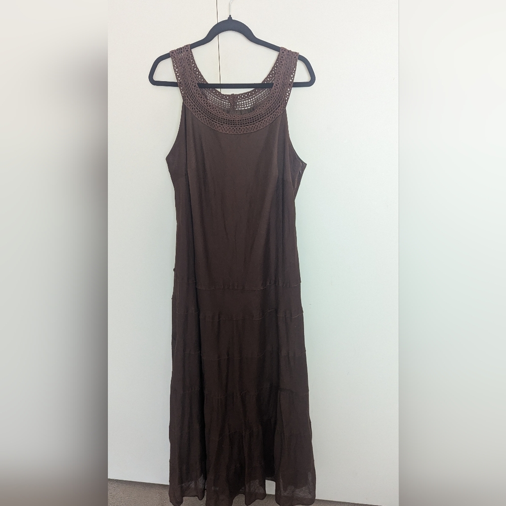 Jones New York Chocolate Brown Maxi Dress